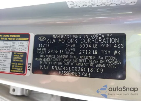 2018 Kia Stinger Gt1 z USA, uszkodzony, nr VIN KNAE45LCXJ6018109